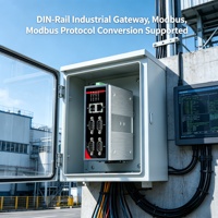 Passerelle IoT industrielle sur rail DIN pour le calcul en périphérie, RS-232/RS485, Ethernet, Modbus, MQTT, JSON, TCP, UDP, Mode Transparent, DC 12-48V