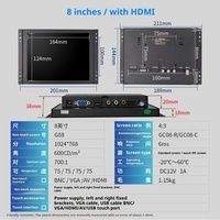 Monitor Sentuh Industri USB Luar Ruangan Baru Easydigital 8/10.1/12/15/17/18.5/24/27 inci Kapasitif 16:9 Hitam Kecerahan Tinggi untuk Rumah