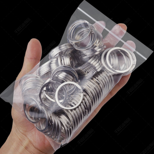 Thép Không Gỉ Chia Nhẫn Đôi Vòng <span class=keywords><strong>Keychain</strong></span> Key <span class=keywords><strong>Ring</strong></span> Phẳng Key Chủ 20 Mét 25 Mét 28 Mét 30 Mét 32 Mét - Product Image 6