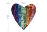 Prix usine arc-en-ciel coeur broderie paillettes Patch fer sur pour vêtements fille Applique autocollant