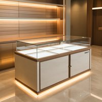 Vitrine en verre moderne personnalisée pour les magasins Présentoir au détail Grande vitrine à bijoux pour bijoux