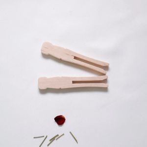 Piquet à vêtements en bois de forme ronde et plate/Clip pour bâtons artisanaux de bricolage/piquet de poupée décoré d'artisanat en bois - Product Image 4