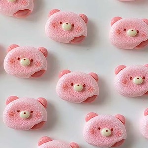 เรซิ่นคาโบชองรูปหมีการ์ตูนน่ารักแบบใหม่ 100 ชิ้น สำหรับตกแต่งสมุดภาพ DIY งานแต่งงาน กิ๊บติดผม และงานฝีมือต่างๆ - Product Image 1