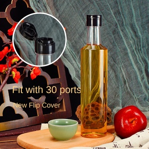 Bouteille vide transparente en PET <span class=keywords><strong>de</strong></span> 500 ml avec design feuille <span class=keywords><strong>de</strong></span> camélia et bouchon à pression pour huile <span class=keywords><strong>de</strong></span> <span class=keywords><strong>noix</strong></span>, sauce soja, <span class=keywords><strong>vinaigre</strong></span> et huile <span class=keywords><strong>de</strong></span> lin - Product Image 1