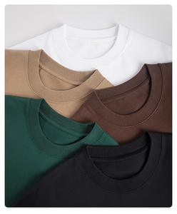 Camiseta de Lona Holgada y Transpirable para Hombre, de Alta Calidad, 220g, Mezcla de Spandex/Algodón, con Logotipo Personalizable, Ropa de Moda Urbana - Product Image 3