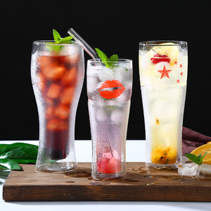 Hot bán cao thủy tinh borosilicate nhiệt cách điện Pilsener Mug Highball Glass Cup 15oz đôi-tường bia kính nước trái cây Tumbler - Product Image 4