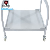 Chariot de beauté à 3 niveaux avec cadre blanc, plateau latéral extensible et panneau brillant, chariot mobile pour outils de spa