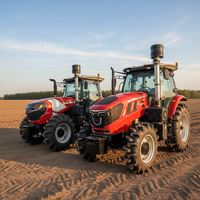 Tracteur agricole chinois 4x4 de 100 CV, tracteur agricole compact à transmission par engrenages