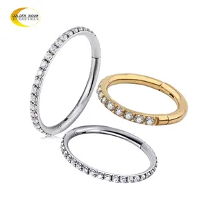 Factory Wholesale ASTM F136 G23 Titanium Fashion Body Piercing Jewelry Septum Segment Clicker Ear Cartilage Nose Ring