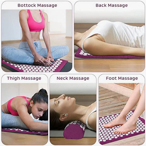โลโก้ที่กําหนดเองผ้าฝ้าย Acupressure Mat สําหรับหลังคอร่างกายบรรเทา <span class=keywords><strong>Spike</strong></span> เสื่อโยคะพร้อมหมอน-นวด - Product Image 6