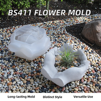 Moule en silicone BS411 en forme de main pour pot de fleurs, idéal pour ciment, béton, argile, succulentes, résine et rangement de bijoux