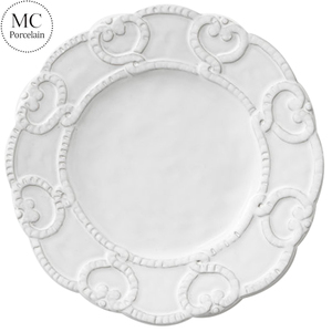 MC restaurante al por mayor hotel Fiesta <span class=keywords><strong>en</strong></span> relieve de cena de porcelana placas vintage blanco de cerámica juegos - Product Image 4