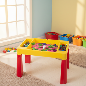 Ensemble table et chaises multifonctionnel en plastique pour enfants, compatible avec les blocs de construction de taille standard – Design moderne pour la maison - Product Image 4