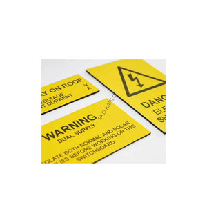 Étiquette d'avertissement de sécurité en PVC imprimée sur mesure, autocollant en plastique adhésif pour l'identification des produits, risque électrique - Product Image 1