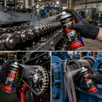 Pelumas Rantai Industri Suhu Tinggi P180 -40 ° C~180 ° Pelumas Aerosol Sintetis Tugas Berat C untuk Mesin & Sepeda Motor OEM