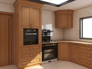<span class=keywords><strong>Mobili</strong></span> da Cucina Moderni <span class=keywords><strong>in</strong></span> Legno con Piano di Lavoro <span class=keywords><strong>in</strong></span> Quarzo, Lavello <span class=keywords><strong>in</strong></span> <span class=keywords><strong>Acciaio</strong></span> <span class=keywords><strong>Inox</strong></span> e Ampio Spazio di Archiviazione <span class=keywords><strong>per</strong></span> Appartamenti - Product Image 2