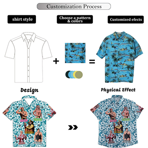 Vente en gros de chemises hawaïennes unisexes à manches courtes, respirantes et à séchage rapide, en polyester 100 %, avec services de conception personnalisée OEM ODM - Product Image 3