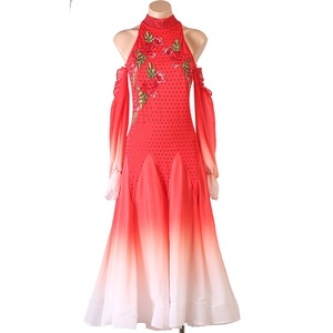 Abito da <span class=keywords><strong>ballo</strong></span> moderno con strass, vestito intero da competizione, abito a gonna ampia per valzer, tango, danza latina - Product Image 3