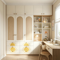 Système de placard moderne personnalisé BALOM pour enfants avec bureau et éclairage LED pour villa, appartement, chambre à coucher