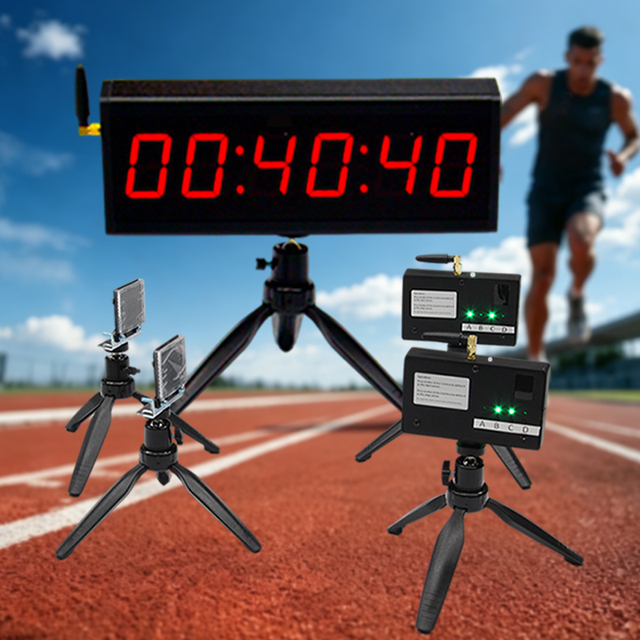 Wireless Laser Timer Battery Operated LED Racing Stopwatch Electronic for Sprints Race Running