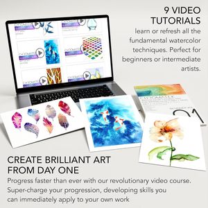 Juego de pintura de acuarela de 62 piezas Kit <span class=keywords><strong>con</strong></span> Video Tutorial <span class=keywords><strong>curso</strong></span> adultos niños principiantes artistas profesionales papel - Product Image 1