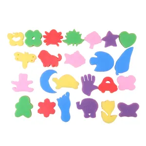 Toddlers Assorted Pattern Painting Sponge Early Learning Kids Paint Brushes Sponge Stamps Foam Art Craft Drawing Tools