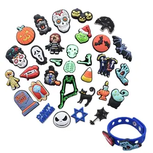 Cartoon Skull Decoration For Kids Men Women Wristband Bracelet Birthday Party Gifts Shoes Charms