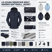 Veste Softshell à Capuche Personnalisée avec Logo, en Polaire Thermocollée, Extensible dans les 4 Sens, Imperméable et Coupe-Vent, pour Hommes – Vêtement de Sport d'Extérieur en Gros