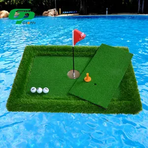 Nieuwe Zomen Ontwerp Draagbare Mini Golf Putting Green Outdoor Praktijk Drijvende Putting Mat Custom Maten Golf Drijvende Mat