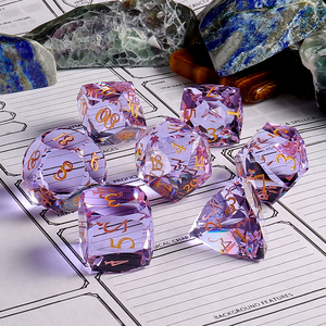 Jingyuan New Arrival Polyhedral Custom Logo Gemstone <strong>Crystal</strong> Dice Game Set Nature Stone Dice For Rpg Dungeons And Dragons - Product Image 1