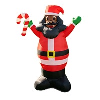 Père Noël gonflable d'extérieur avec lumières LED, en plastique, conçu pour les fêtes