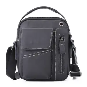 Wholesale Dropshipping Men's Crossbody Bag Satchel Shoulder Bag Small Leather Messenger Bag Handbag with Zipper