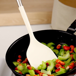 Juego de espátula y cuchara de silicona de acero inoxidable, 2 piezas, utensilios de cocina resistentes al calor para freír en sartén antiadherente - Product Image 2