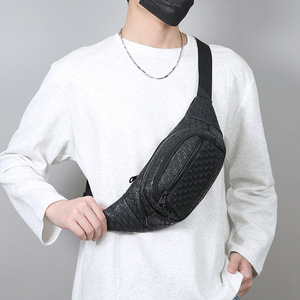 Men's Chest Bag Waist Bag Black Solid Color Fashionable Breathable For Everyday Use - Product Image 2