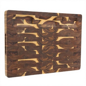Planche de service rectangulaire rustique en bois d'acacia écologique brun foncé, compatible lave-vaisselle - Product Image 2