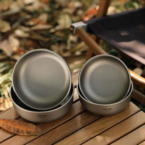 ชุดเครื่องครัวไทเทเนียมแท้ชุดอุปกรณ์บนโต๊ะอาหารแบบพกพากระทะซุปตั้งแคมป์กระทะเดี่ยวป่า - Product Image 3