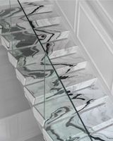 Nouvelles tendances Design luxueux escalier d'intérieur marches en pierre naturelle escaliers flottants en marbre faisceau escaliers droits flottants