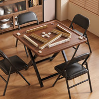 Table de mahjong portable en bois massif moderne de qualité supérieure avec pieds en métal pliables pour 4 joueurs, utilisation à domicile et en extérieur