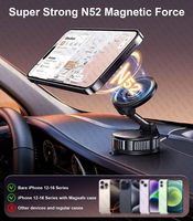 N52 Support de téléphone magnétique à ventouse réglable à 360 ° pour voiture/salle de sport/miroir Support de téléphone mains libres pour voiture