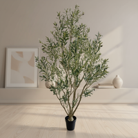 Arbre d'olivier artificiel hautement réaliste de 240 cm, faux bonsaï d'olivier, arbre artificiel pour la décoration intérieure de la maison et du jardin