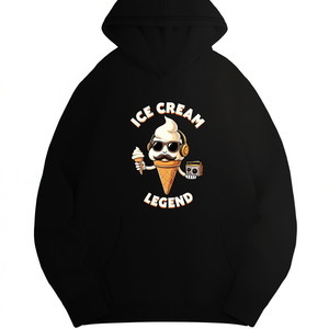 Sudadera con Capucha Casual para Mujer con Estampado de Dibujos Animados de Helados, 100% Poliéster, Tejida, para Otoño - Product Image 1