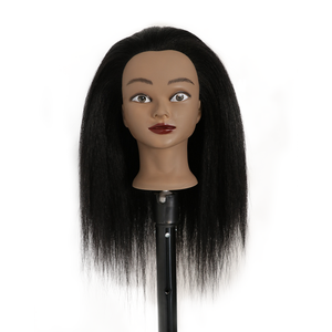 Vente en gros de haute qualité 100% vrais cheveux professionnel Afro tête de mannequin cheveux humains tête de formation de coiffure pour la vente en magasin - Product Image 3