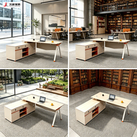 Meubles de bureau JIUSHUN, table de bureau moderne en forme de L, bureau de direction pour PDG, directeur, patron