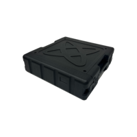 Rack de rangement antichoc en plastique rigide PE sur mesure, Flight Case 2U pour amplificateur et micro avec sac en filet zippé et sangle Velcro