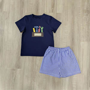 Conjuntos de Ropa Bordada para Niños, Conjuntos de 2 Piezas de Camisa de Manga Corta para Niños Pequeños, Trajes Casuales para Niños - Product Image 2