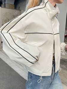 Manteau trench Y2K décontracté pour femme, coupe ample, imperméable, coupe-vent, avec fermeture éclair, toile fine, pour l'automne - Product Image 4