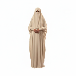 Khimar blanc long islamique pour femmes, en jersey polyester, abaya décontractée pour adultes, Moyen-Orient, tailles PK XS XL, 22 pièces, JK-02 - Product Image 2