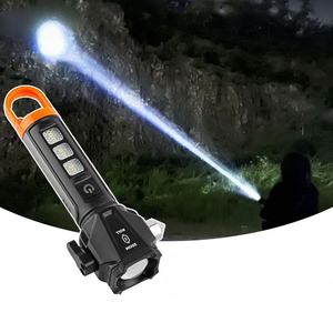 Lampe de poche d'urgence multifonctionnelle, rechargeable par USB, lampe torche LED à 5 modes avec lumière latérale COB, crochet, étanche, pour le camping - Product Image 4