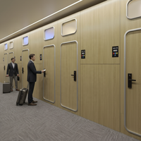 Lit superposé en panneaux de bois au design moderne pour dortoirs, hôtels spatiaux, chambres à coucher, mobilier de type capsule Sleepbox