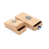 Vente en gros de petite boîte d'emballage vide de luxe en papier kraft chinois biodégradable avec logo imprimé personnalisé